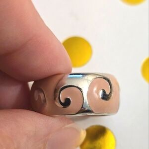 Lauren G Adams LGA Silver and Pink Swirl Ring band stackable size 7